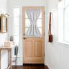 imageNICETOWN Linen Textured Door Curtain  White Sidelight Panel Curtain Semi Sheer French Front Door Curtain with Tieback for Kitchen 30 inches W x 40 inches L Single PanelLight Grey