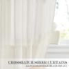 imageNICETOWN Linen Textured Door Curtain  White Sidelight Panel Curtain Semi Sheer French Front Door Curtain with Tieback for Kitchen 30 inches W x 40 inches L Single PanelIvory White