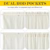 imageNICETOWN Linen Textured Door Curtain  White Sidelight Panel Curtain Semi Sheer French Front Door Curtain with Tieback for Kitchen 30 inches W x 40 inches L Single PanelIvory White