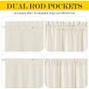 imageNICETOWN Linen Textured Door Curtain  White Sidelight Panel Curtain Semi Sheer French Front Door Curtain with Tieback for Kitchen 30 inches W x 40 inches L Single PanelNatural