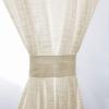 imageNICETOWN Linen Textured Door Curtain  White Sidelight Panel Curtain Semi Sheer French Front Door Curtain with Tieback for Kitchen 30 inches W x 40 inches L Single PanelBeige