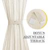 imageNICETOWN Linen Textured Door Curtain  White Sidelight Panel Curtain Semi Sheer French Front Door Curtain with Tieback for Kitchen 30 inches W x 40 inches L Single PanelBeige