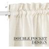 imageNICETOWN Linen Textured Door Curtain  White Sidelight Panel Curtain Semi Sheer French Front Door Curtain with Tieback for Kitchen 30 inches W x 40 inches L Single PanelNatural