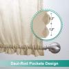 imageNICETOWN Linen Textured Door Curtain  White Sidelight Panel Curtain Semi Sheer French Front Door Curtain with Tieback for Kitchen 30 inches W x 40 inches L Single PanelBeige