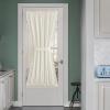 imageNICETOWN Linen Textured Door Curtain  White Sidelight Panel Curtain Semi Sheer French Front Door Curtain with Tieback for Kitchen 30 inches W x 40 inches L Single PanelOff White