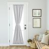 imageNICETOWN Linen Textured Door Curtain  White Sidelight Panel Curtain Semi Sheer French Front Door Curtain with Tieback for Kitchen 30 inches W x 40 inches L Single PanelDark Grey