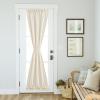 imageNICETOWN Linen Textured Door Curtain  White Sidelight Panel Curtain Semi Sheer French Front Door Curtain with Tieback for Kitchen 30 inches W x 40 inches L Single PanelLight Grey