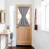 imageNICETOWN Linen Textured Door Curtain  White Sidelight Panel Curtain Semi Sheer French Front Door Curtain with Tieback for Kitchen 30 inches W x 40 inches L Single PanelDark Grey