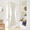 imageNICETOWN Linen Textured Door Curtain  White Sidelight Panel Curtain Semi Sheer French Front Door Curtain with Tieback for Kitchen 30 inches W x 40 inches L Single PanelIvory White