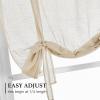 imageNICETOWN Linen Textured Door Curtain  White Sidelight Panel Curtain Semi Sheer French Front Door Curtain with Tieback for Kitchen 30 inches W x 40 inches L Single PanelBeige