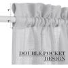 imageNICETOWN Linen Textured Door Curtain  White Sidelight Panel Curtain Semi Sheer French Front Door Curtain with Tieback for Kitchen 30 inches W x 40 inches L Single PanelLight Grey
