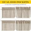 imageNICETOWN Linen Textured Door Curtain  White Sidelight Panel Curtain Semi Sheer French Front Door Curtain with Tieback for Kitchen 30 inches W x 40 inches L Single PanelTaupe