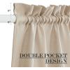 imageNICETOWN Linen Textured Door Curtain  White Sidelight Panel Curtain Semi Sheer French Front Door Curtain with Tieback for Kitchen 30 inches W x 40 inches L Single PanelAngora