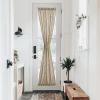 imageNICETOWN Linen Textured Door Curtain  White Sidelight Panel Curtain Semi Sheer French Front Door Curtain with Tieback for Kitchen 30 inches W x 40 inches L Single PanelTaupe