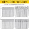 imageNICETOWN Linen Textured Door Curtain  White Sidelight Panel Curtain Semi Sheer French Front Door Curtain with Tieback for Kitchen 30 inches W x 40 inches L Single PanelDark Grey