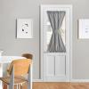 imageNICETOWN Linen Textured Door Curtain  White Sidelight Panel Curtain Semi Sheer French Front Door Curtain with Tieback for Kitchen 30 inches W x 40 inches L Single PanelDark Grey
