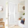 imageNICETOWN Linen Textured Door Curtain  White Sidelight Panel Curtain Semi Sheer French Front Door Curtain with Tieback for Kitchen 30 inches W x 40 inches L Single PanelPure White
