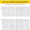 imageNICETOWN Linen Textured Door Curtain  White Sidelight Panel Curtain Semi Sheer French Front Door Curtain with Tieback for Kitchen 30 inches W x 40 inches L Single PanelWhite
