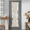 imageNICETOWN Linen Textured Door Curtain  White Sidelight Panel Curtain Semi Sheer French Front Door Curtain with Tieback for Kitchen 30 inches W x 40 inches L Single PanelNatural