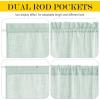 imageNICETOWN Linen Textured Door Curtain  White Sidelight Panel Curtain Semi Sheer French Front Door Curtain with Tieback for Kitchen 30 inches W x 40 inches L Single PanelMint Green