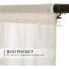 imageNICETOWN Linen Textured Door Curtain  White Sidelight Panel Curtain Semi Sheer French Front Door Curtain with Tieback for Kitchen 30 inches W x 40 inches L Single PanelBeige