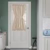 imageNICETOWN Linen Textured Door Curtain  White Sidelight Panel Curtain Semi Sheer French Front Door Curtain with Tieback for Kitchen 30 inches W x 40 inches L Single PanelAngora