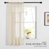 imageNICETOWN Linen Textured Door Curtain  White Sidelight Panel Curtain Semi Sheer French Front Door Curtain with Tieback for Kitchen 30 inches W x 40 inches L Single PanelBeige