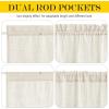 imageNICETOWN Linen Textured Door Curtain  White Sidelight Panel Curtain Semi Sheer French Front Door Curtain with Tieback for Kitchen 30 inches W x 40 inches L Single PanelLight Grey