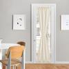 imageNICETOWN Linen Textured Door Curtain  White Sidelight Panel Curtain Semi Sheer French Front Door Curtain with Tieback for Kitchen 30 inches W x 40 inches L Single PanelBeige