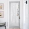 imageNICETOWN Linen Textured Door Curtain  White Sidelight Panel Curtain Semi Sheer French Front Door Curtain with Tieback for Kitchen 30 inches W x 40 inches L Single PanelWhite