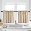 imageNICETOWN Natural Linen Curtains ampamp Drapes for Windows 84 inch Long Rod Pocket ampamp Back Tab Thick Flax Semi Sheer Privacy Assured with Light Filtering for BedroomLiving Room W55 x L84 2 PiecesTaupe