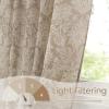 imageNICETOWN Natural Linen Curtains ampamp Drapes for Windows 84 inch Long Rod Pocket ampamp Back Tab Thick Flax Semi Sheer Privacy Assured with Light Filtering for BedroomLiving Room W55 x L84 2 PiecesBrown on Greyish White