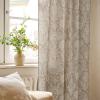 imageNICETOWN Natural Linen Curtains ampamp Drapes for Windows 84 inch Long Rod Pocket ampamp Back Tab Thick Flax Semi Sheer Privacy Assured with Light Filtering for BedroomLiving Room W55 x L84 2 PiecesBrown on Greyish White