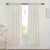 imageNICETOWN Natural Linen Curtains ampamp Drapes for Windows 84 inch Long Rod Pocket ampamp Back Tab Thick Flax Semi Sheer Privacy Assured with Light Filtering for BedroomLiving Room W55 x L84 2 PiecesNatural