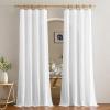 imageNICETOWN Natural Linen Curtains ampamp Drapes for Windows 84 inch Long Rod Pocket ampamp Back Tab Thick Flax Semi Sheer Privacy Assured with Light Filtering for BedroomLiving Room W55 x L84 2 PiecesWhite