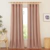 imageNICETOWN Natural Linen Curtains ampamp Drapes for Windows 84 inch Long Rod Pocket ampamp Back Tab Thick Flax Semi Sheer Privacy Assured with Light Filtering for BedroomLiving Room W55 x L84 2 PiecesTerracotta