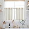 imageNICETOWN Natural Linen Curtains ampamp Drapes for Windows 84 inch Long Rod Pocket ampamp Back Tab Thick Flax Semi Sheer Privacy Assured with Light Filtering for BedroomLiving Room W55 x L84 2 PiecesLinen