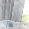 imageNICETOWN Natural Linen Curtains ampamp Drapes for Windows 84 inch Long Rod Pocket ampamp Back Tab Thick Flax Semi Sheer Privacy Assured with Light Filtering for BedroomLiving Room W55 x L84 2 PiecesBlue on Greyish White