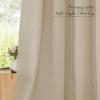 imageNICETOWN Natural Linen Curtains ampamp Drapes for Windows 84 inch Long Rod Pocket ampamp Back Tab Thick Flax Semi Sheer Privacy Assured with Light Filtering for BedroomLiving Room W55 x L84 2 PiecesAngora