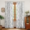 imageNICETOWN Natural Linen Curtains ampamp Drapes for Windows 84 inch Long Rod Pocket ampamp Back Tab Thick Flax Semi Sheer Privacy Assured with Light Filtering for BedroomLiving Room W55 x L84 2 PiecesBlack