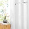 imageNICETOWN Natural Linen Curtains ampamp Drapes for Windows 84 inch Long Rod Pocket ampamp Back Tab Thick Flax Semi Sheer Privacy Assured with Light Filtering for BedroomLiving Room W55 x L84 2 PiecesWhite