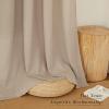 imageNICETOWN Natural Linen Curtains ampamp Drapes for Windows 84 inch Long Rod Pocket ampamp Back Tab Thick Flax Semi Sheer Privacy Assured with Light Filtering for BedroomLiving Room W55 x L84 2 PiecesCamel