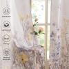 imageNICETOWN Natural Linen Curtains ampamp Drapes for Windows 84 inch Long Rod Pocket ampamp Back Tab Thick Flax Semi Sheer Privacy Assured with Light Filtering for BedroomLiving Room W55 x L84 2 PiecesFlowers on Greyish White