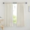 imageNICETOWN Natural Linen Curtains ampamp Drapes for Windows 84 inch Long Rod Pocket ampamp Back Tab Thick Flax Semi Sheer Privacy Assured with Light Filtering for BedroomLiving Room W55 x L84 2 PiecesNatural
