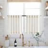imageNICETOWN Natural Linen Curtains ampamp Drapes for Windows 84 inch Long Rod Pocket ampamp Back Tab Thick Flax Semi Sheer Privacy Assured with Light Filtering for BedroomLiving Room W55 x L84 2 PiecesLinen