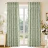 imageNICETOWN Natural Linen Curtains ampamp Drapes for Windows 84 inch Long Rod Pocket ampamp Back Tab Thick Flax Semi Sheer Privacy Assured with Light Filtering for BedroomLiving Room W55 x L84 2 PiecesSage Green on Greyish White