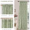 imageNICETOWN Natural Linen Curtains ampamp Drapes for Windows 84 inch Long Rod Pocket ampamp Back Tab Thick Flax Semi Sheer Privacy Assured with Light Filtering for BedroomLiving Room W55 x L84 2 PiecesSage Green on Greyish White