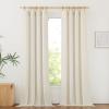 imageNICETOWN Natural Linen Curtains ampamp Drapes for Windows 84 inch Long Rod Pocket ampamp Back Tab Thick Flax Semi Sheer Privacy Assured with Light Filtering for BedroomLiving Room W55 x L84 2 PiecesNatural