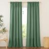 imageNICETOWN Natural Linen Curtains ampamp Drapes for Windows 84 inch Long Rod Pocket ampamp Back Tab Thick Flax Semi Sheer Privacy Assured with Light Filtering for BedroomLiving Room W55 x L84 2 PiecesOlive Green