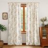 imageNICETOWN Natural Linen Curtains ampamp Drapes for Windows 84 inch Long Rod Pocket ampamp Back Tab Thick Flax Semi Sheer Privacy Assured with Light Filtering for BedroomLiving Room W55 x L84 2 PiecesCoffee